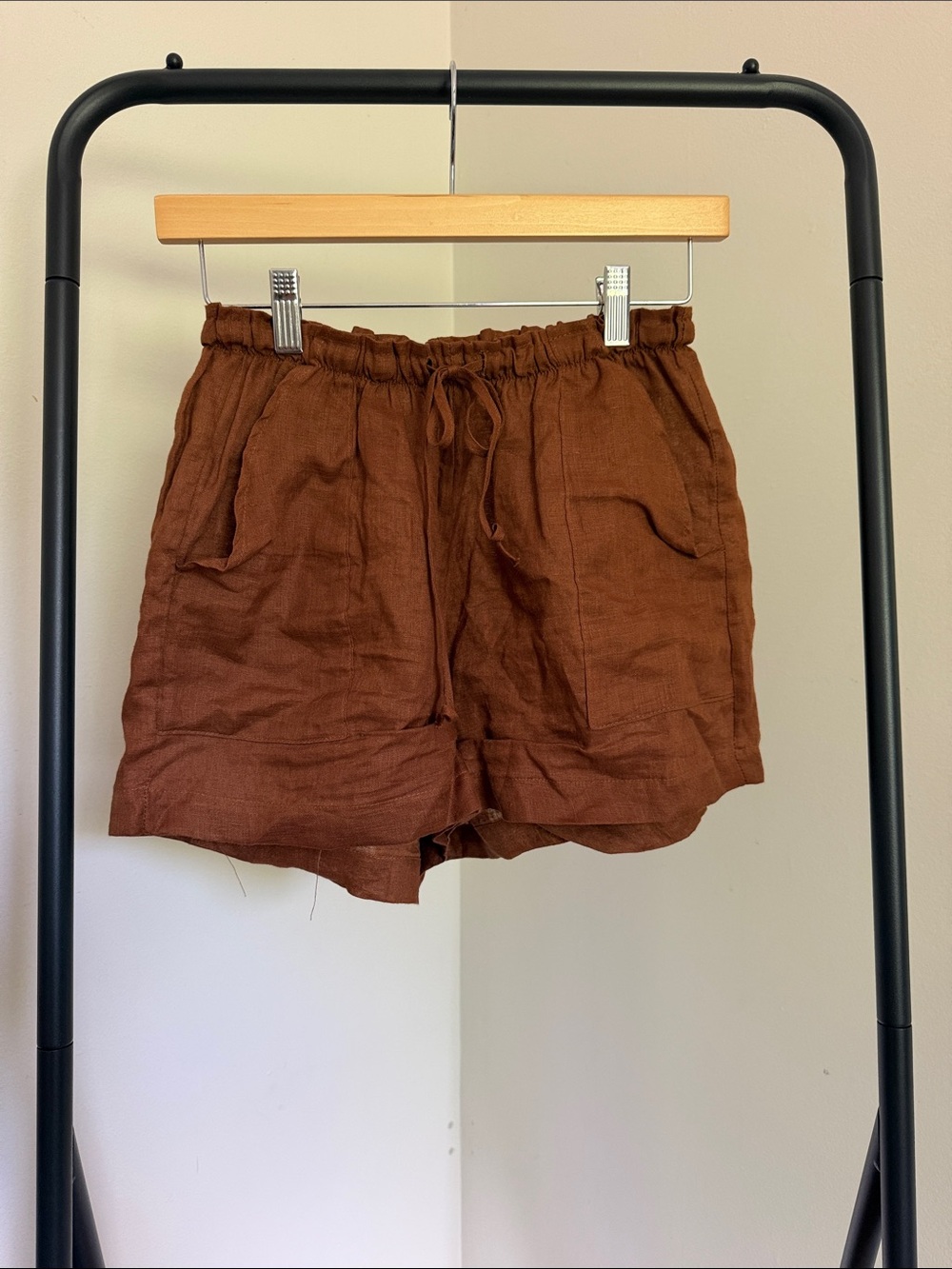 Natalie Busby Drawstring 100% Linen Shorts